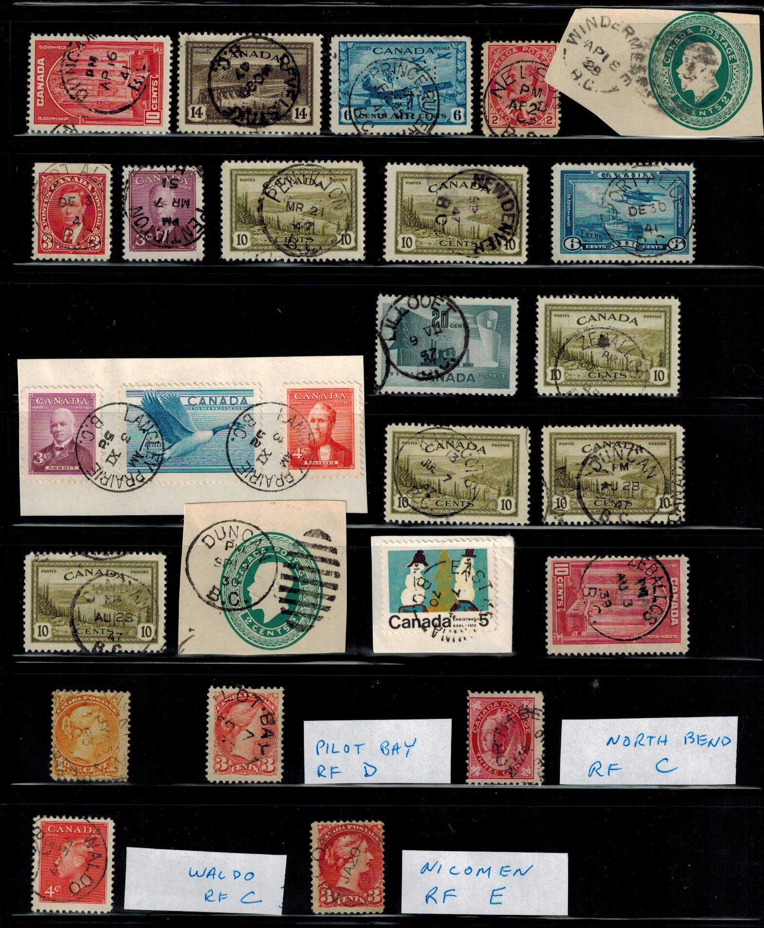 Lot 3 - 24  BC TOWN CANCELS  -  Ocean Park Stamp Auctions Auction #59